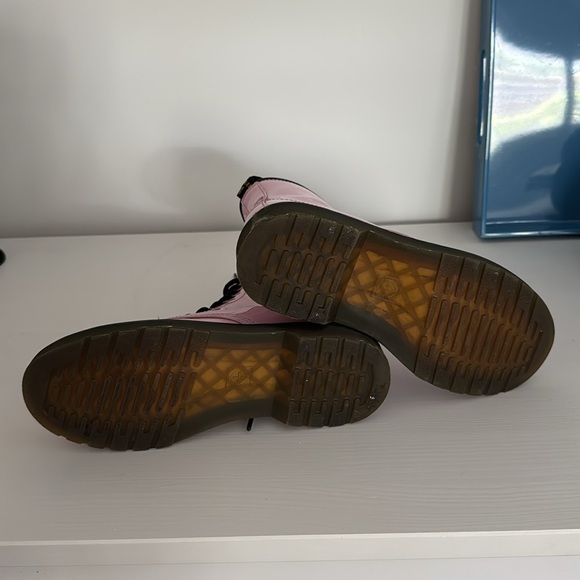 Dr. Martens Glossy Pink Combat Boots Size 5 - Picture 10 of 10